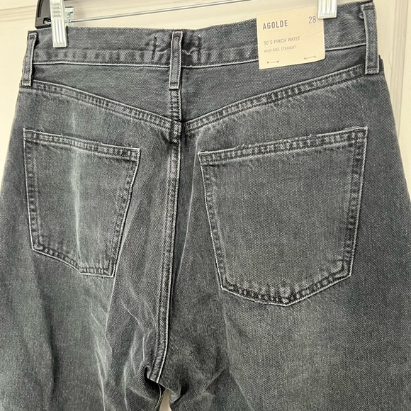 Agolde 90s Pinch Waist Jean (black with knee rips) - Picture 3 of 3